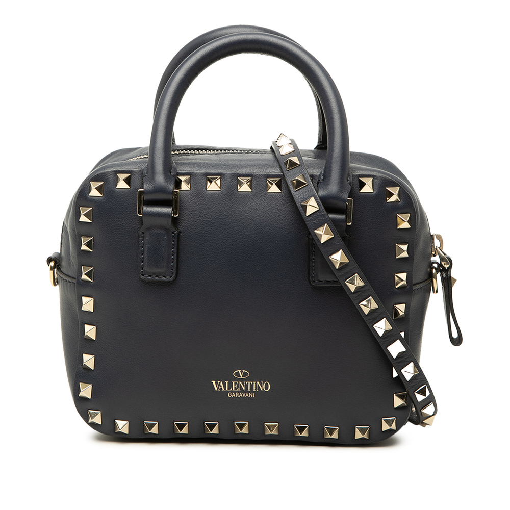 Pre-Loved Valentino Leather Rockstud Top Handle Bag